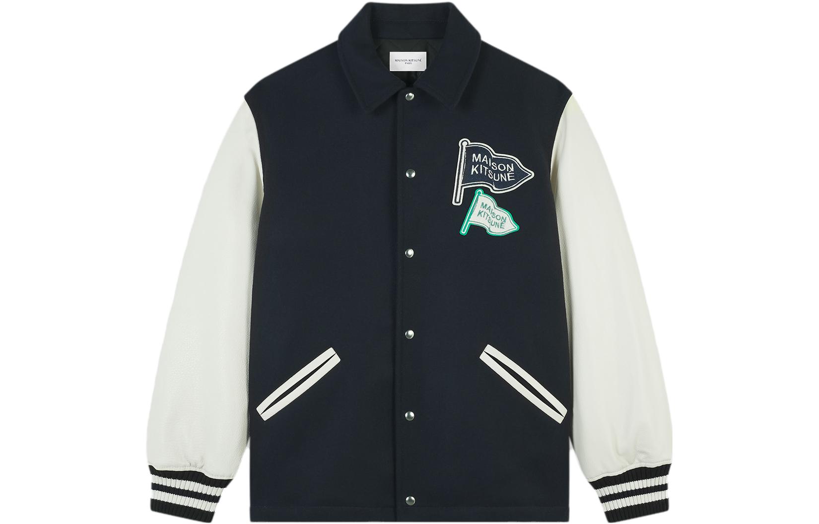 Maison Kitsune Neon Fox Cotton Crewneck Sweatshirt Black - DM00317KM0001-BK