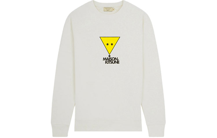 Maison Kitsune Off-White Cotton Sweatshirt with Fox Logo Crewneck EU00314KJ0039-1