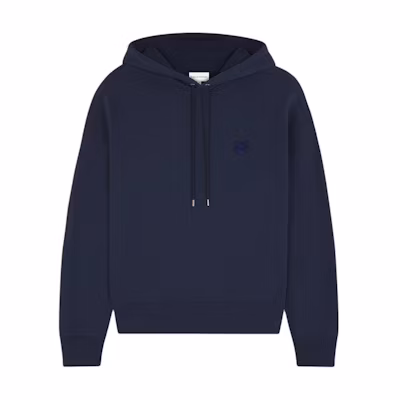 Maison Kitsune Oversized Hoodie Drawstring Long Sleeve Navy SS24 Sweatshirt LM00705KM0001-P492