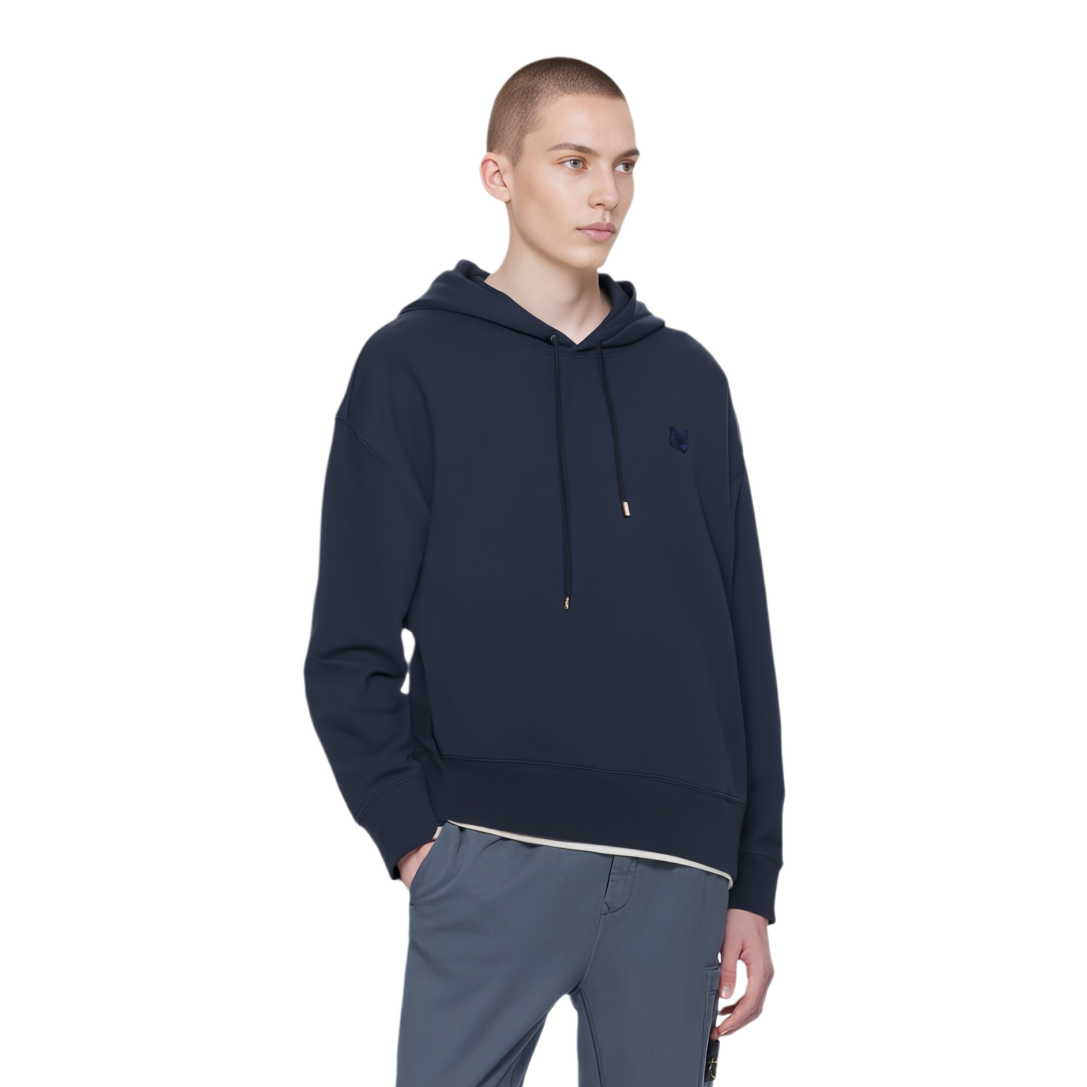 Lookbook Maison Kitsune 海軍藍寬鬆連帽長袖衛衣 SS24 LM00705KM0001-P492