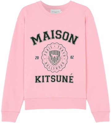 Maison Kitsune Baju Pink Crewneck dengan Logo Huruf untuk Lelaki. KM00329KM0027-P622 Buy Maison Kitsune Baju Pink Crewneck dengan Logo Huruf untuk Lelaki. KM00329KM0027-P622