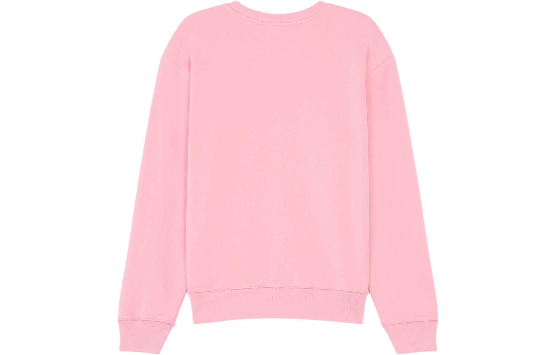 Lookbook Maison Kitsune Baju Pink Crewneck dengan Logo Huruf untuk Lelaki. KM00329KM0027-P622