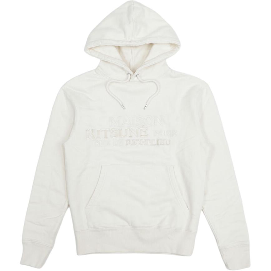 Maison Kitsune Red Hoodie with Animal Print Design 1320628M12530