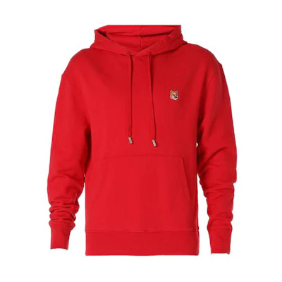 Maison Kitsune Red Pullover Hoodie with Solid Logo Print - Long Sleeve JM00332KM0001-P596