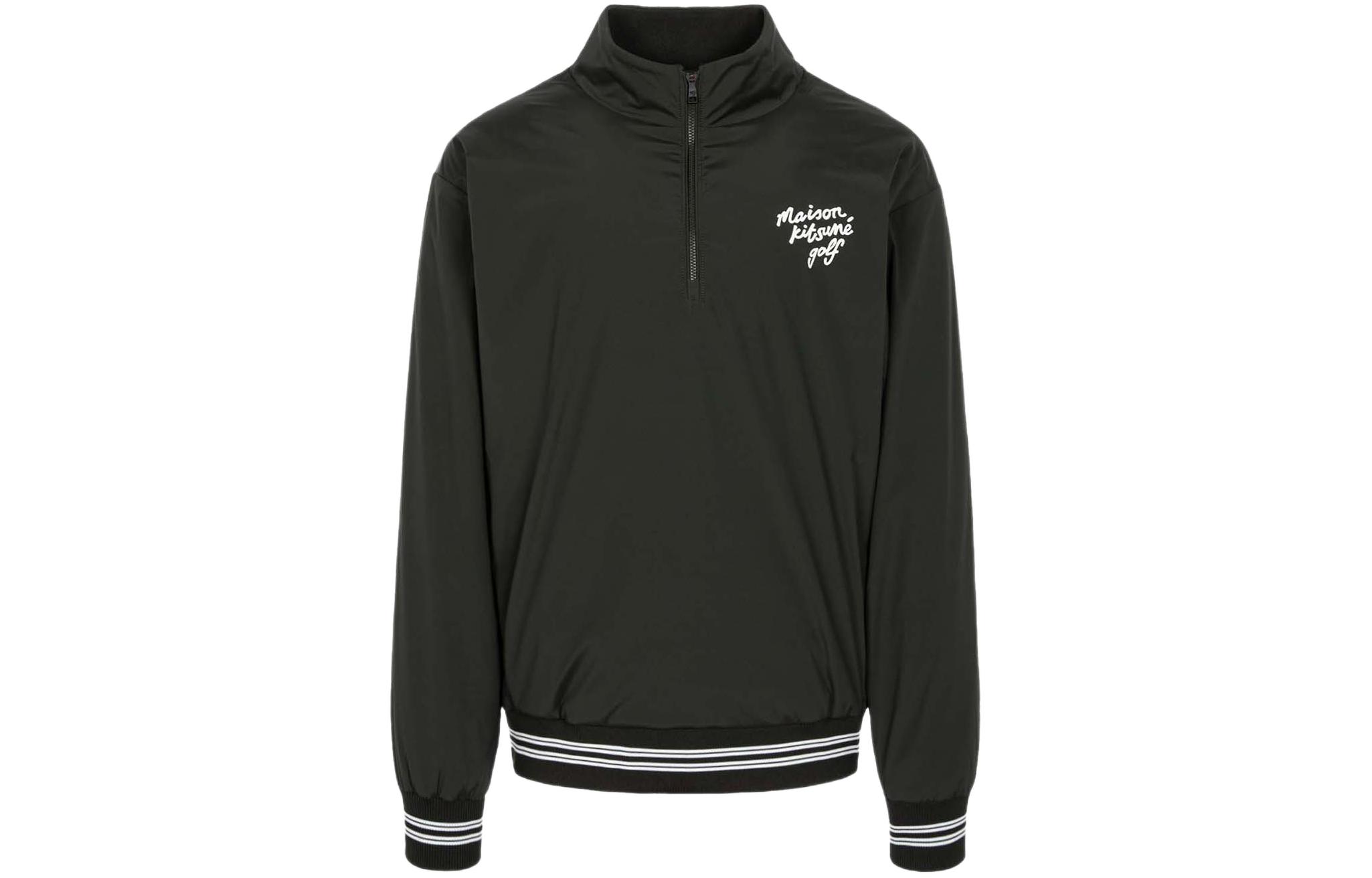 Maison Kitsune Relaxed Fit Striped Logo Long Sleeve Jacket Khaki LM02101WQ0064-S398