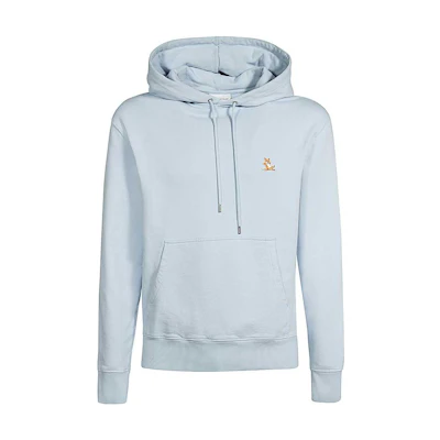 Maison Kitsune Solid Color Loose Fit Mid-Length Hoodie Jacket Unisex Navy Blue HU02280WE0003-P480