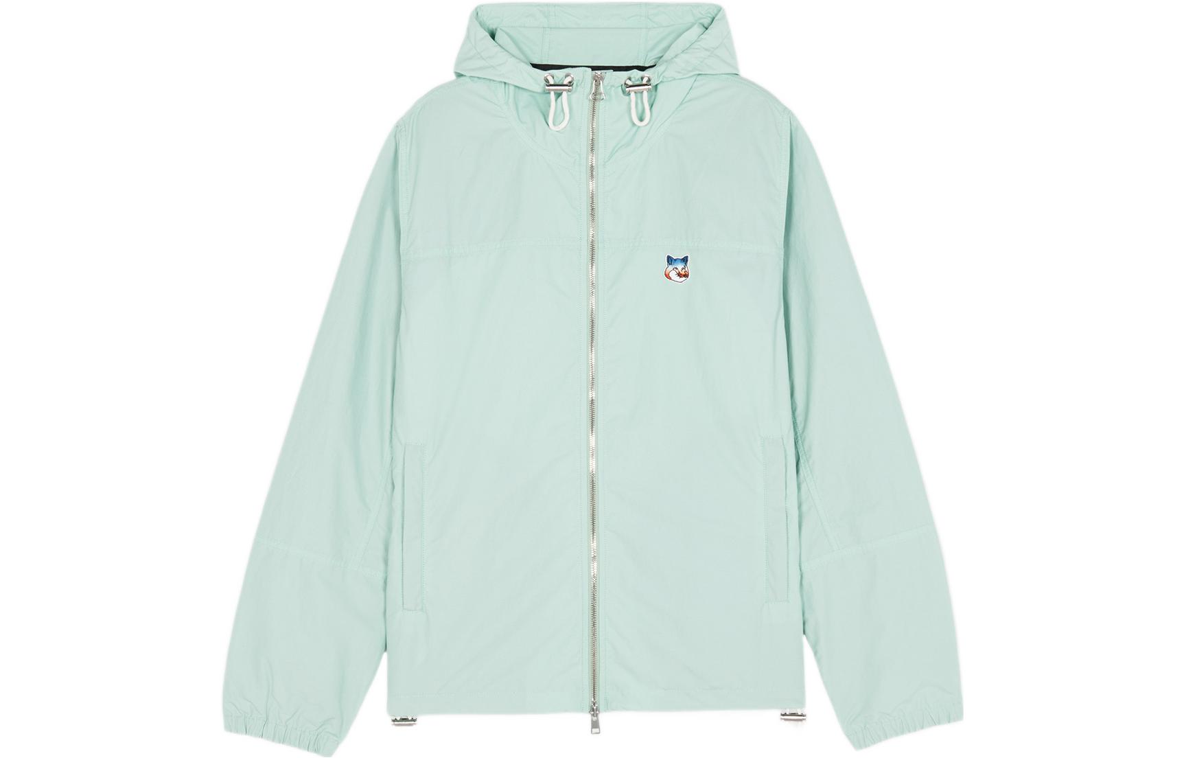 Maison Kitsune Solid Color Zip Jacket Unisex Green HU02130WM0011-RE