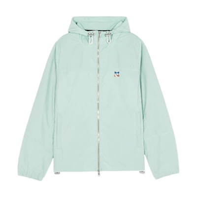 Maison Kitsune Solid Color Zip Jacket Unisex Green HU02130WM0011-RE
