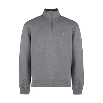 Maison Kitsune Solid Logo Crewneck Pullover Sweatshirt Navy Blue () MM00304KM0001-P492