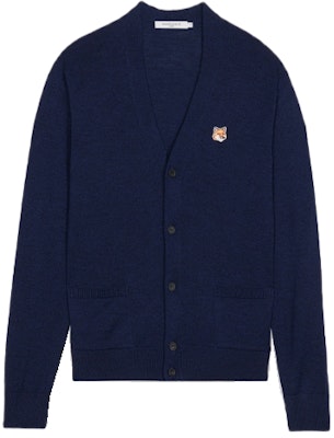 メゾンキツネ ソリッドロゴ 刺繍カーディガン メンズ ネイビーブルー IU00505KT1036-H481 Order メゾンキツネ ソリッドロゴ 刺繍カーディガン メンズ ネイビーブルー IU00505KT1036-H481