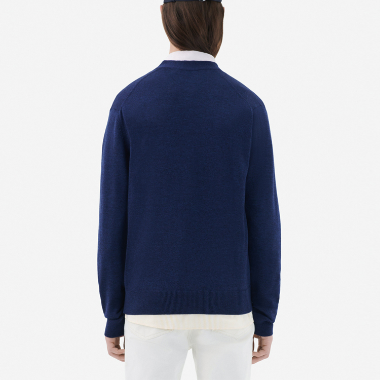 Purchase メゾンキツネ ソリッドロゴ 刺繍カーディガン メンズ ネイビーブルー IU00505KT1036-H481