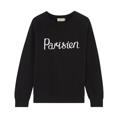 Maison Kitsune SS21 Ribbed Letter Print Crewneck Sweatshirt White () AM00301KM0001-LT