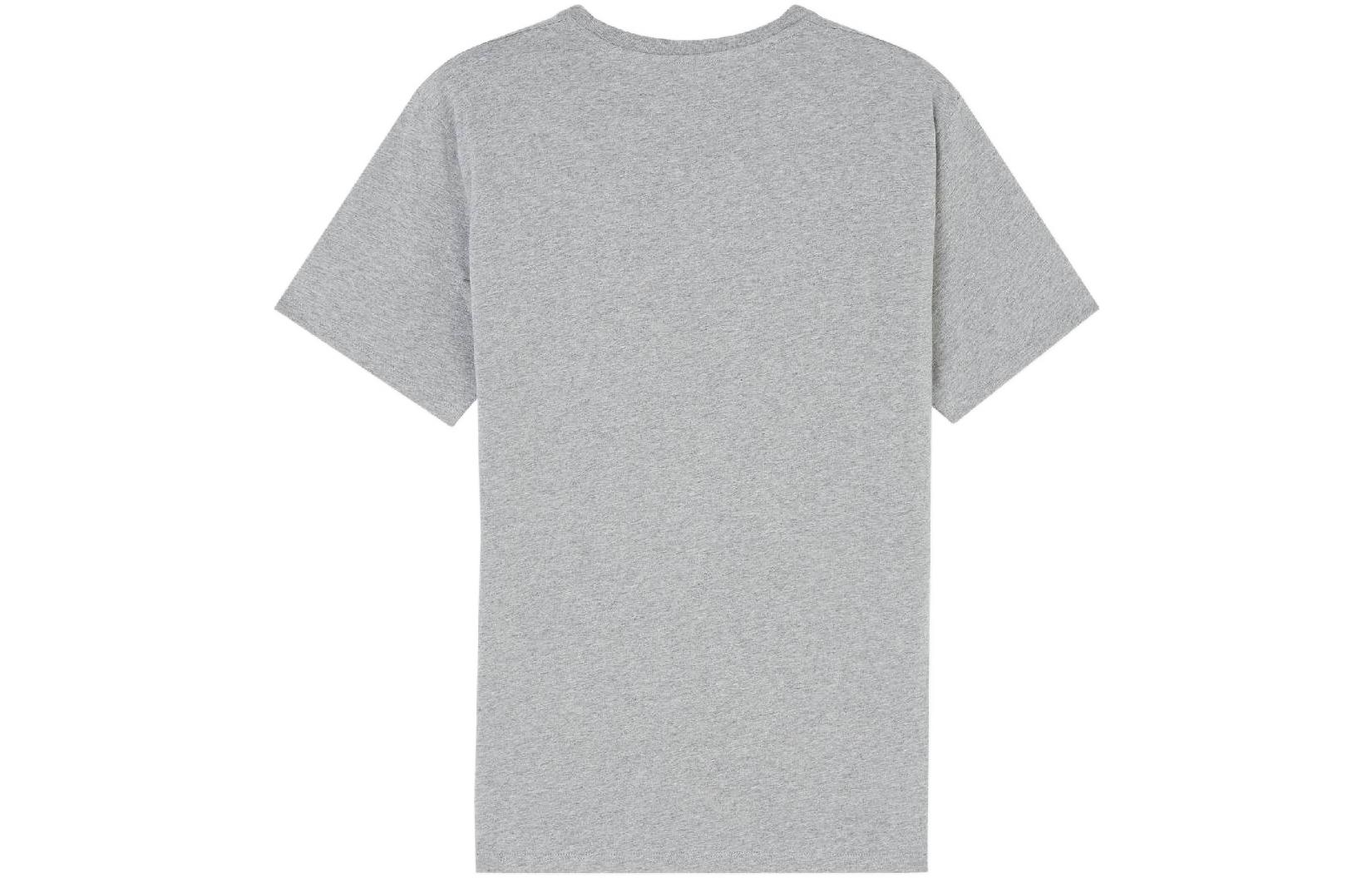 Lookbook Maison Kitsune SS22 灰色手写标志印花T恤。 AM00101KJ0008-GRM