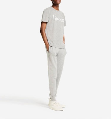 Maison Kitsune SS22 灰色手写标志印花T恤。 AM00101KJ0008-GRM Shop Maison Kitsune SS22 灰色手写标志印花T恤。 AM00101KJ0008-GRM