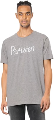Maison Kitsune SS22 灰色手写标志印花T恤。 AM00101KJ0008-GRM Cheap Maison Kitsune SS22 灰色手写标志印花T恤。 AM00101KJ0008-GRM