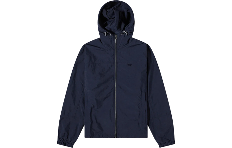 Order Maison Kitsune SS22 拼接技術拉鍊連帽外套 海軍藍 IM02291WQ0010-P498