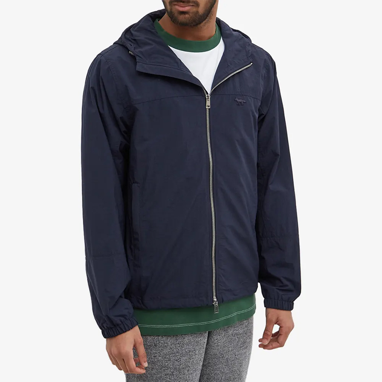 Lookbook Maison Kitsune SS22 拼接技術拉鍊連帽外套 海軍藍 IM02291WQ0010-P498
