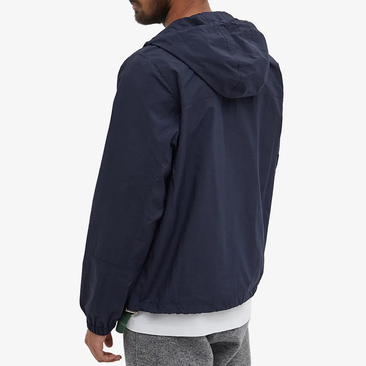 Shop Maison Kitsune SS22 拼接技術拉鍊連帽外套 海軍藍 IM02291WQ0010-P498