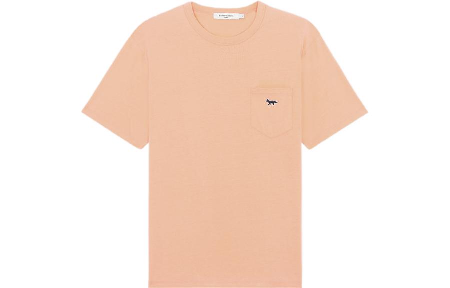 Maison Kitsune SS22  Solid Pocket Tee Light Orange Short Sleeve T-Shirt IM00110KJ0008-P612