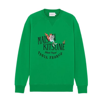 Maison Kitsune SS22 Afternoon Fox Capsule Cartoon Print Sweatshirt Grey Mens IM00347KM0001-H150