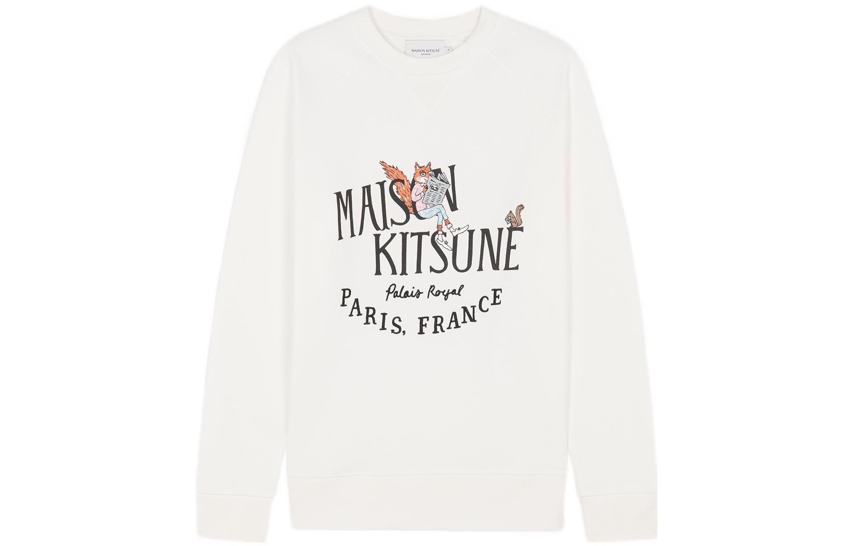 Maison Kitsune SS22 Afternoon Fox Capsule Cartoon Print Green Sweatshirt Men IM00302KM0001-P327