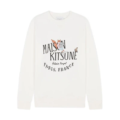 Maison Kitsune SS22 Afternoon Fox Capsule Cartoon Print Green Sweatshirt Men IM00302KM0001-P327