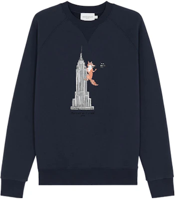 Maison Kitsune SS22 Afternoon Fox Capsule Printed Pullover Cartoon Sweatshirt Navy IM00346KM0001-P491 Buy Maison Kitsune SS22 Afternoon Fox Capsule Printed Pullover Cartoon Sweatshirt Navy IM00346KM0001-P491