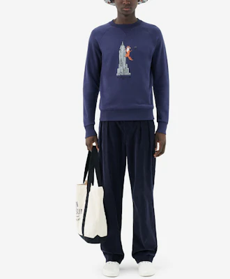 Maison Kitsune SS22 Afternoon Fox Capsule Printed Pullover Cartoon Sweatshirt Navy IM00346KM0001-P491 Shop Maison Kitsune SS22 Afternoon Fox Capsule Printed Pullover Cartoon Sweatshirt Navy IM00346KM0001-P491