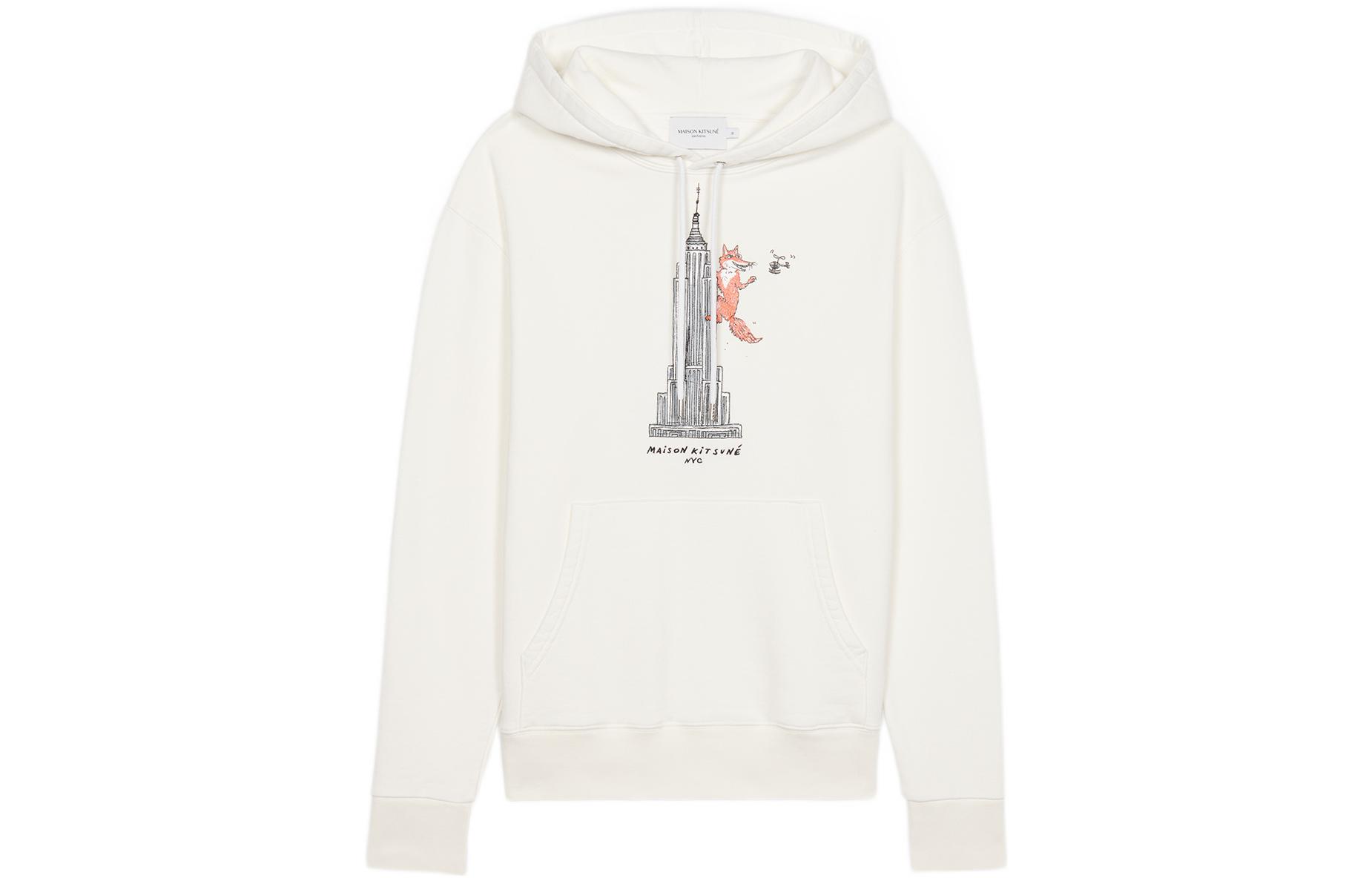 Maison Kitsune SS22 Beige Unisex Crewneck Sweatshirt with Logo Print IU00335KM0022-EC