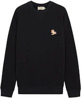 Maison Kitsune SS22 Black Crewneck Pullover Sweatshirt with Fox Embroidery Unisex GU00342KM0002-BK Maison Kitsune SS22 Black Crewneck Pullover Sweatshirt with Fox Embroidery Unisex GU00342KM0002-BK