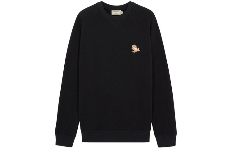 Order Maison Kitsune SS22 黑色狐狸刺繡圓領套頭衫男女款 GU00342KM0002-BK