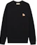 Order Maison Kitsune SS22 黑色狐狸刺繡圓領套頭衫男女款 GU00342KM0002-BK