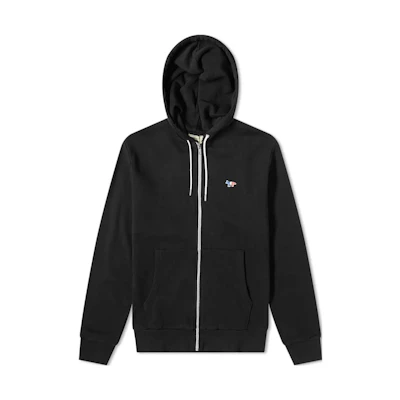 Maison Kitsune SS22 Black Hoodie with Logo Patch and Drawstring Unisex SPCKU00305-P197
