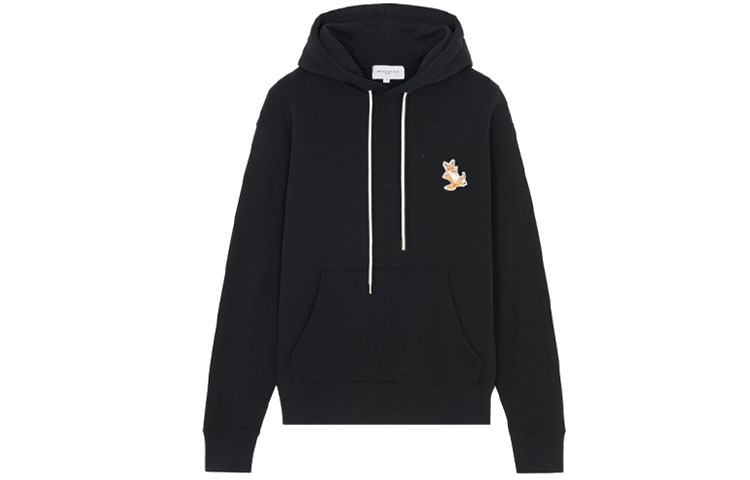 Maison Kitsune SS22 Black Hoodie with Fox Logo Embroidery Unisex IU00355KM0001-P199