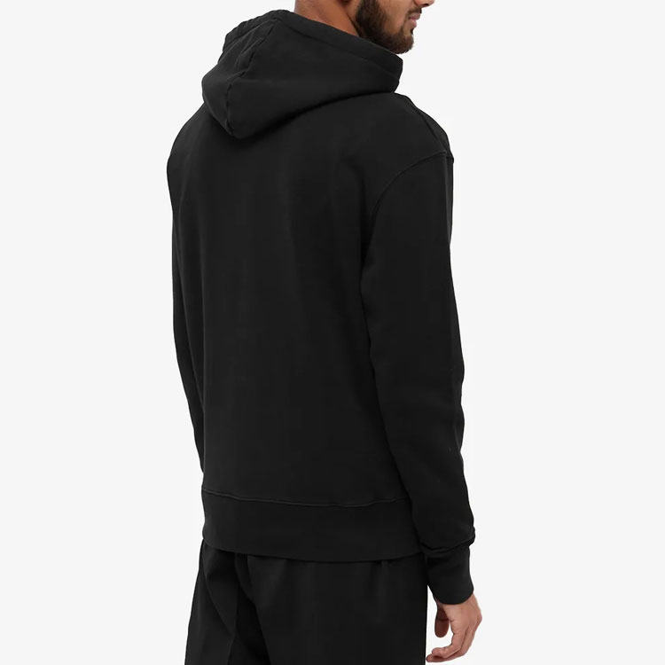 Details for Maison Kitsune SS22 Black Hoodie with Fox Logo Embroidery Unisex IU00355KM0001-P199