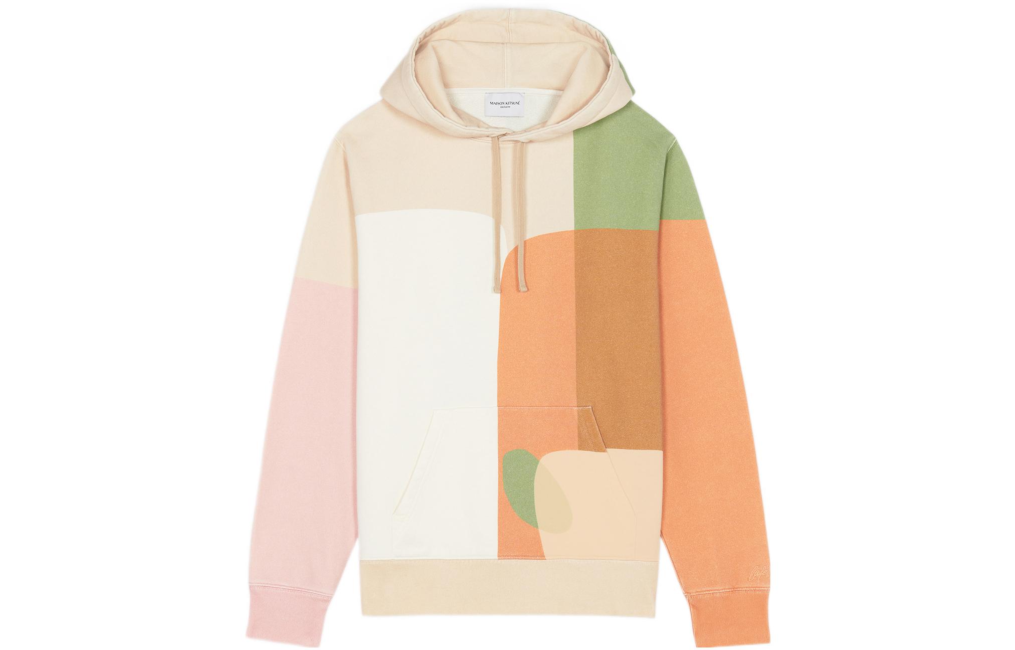 Maison Kitsune SS22 Flocked Graphic Hoodie Jacket Green () IM02295WC0012-P396