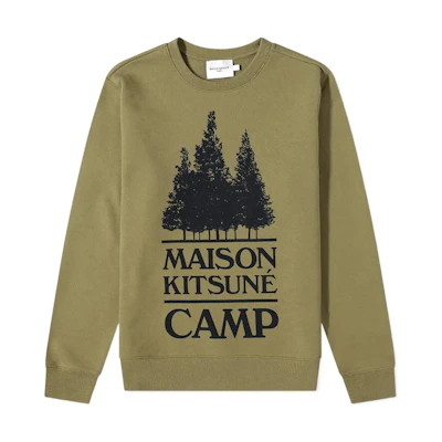 Maison Kitsune SS22 Forest Print Pullover Sweatshirt Men’s Grey IM00319KM0001-H150