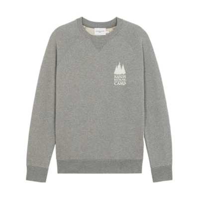 Maison Kitsune SS22 Fox Embroidered Crewneck Pullover Sweatshirt Grey GU00342KM0002-GREY