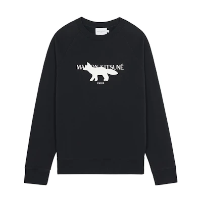 Maison Kitsune SS22 Fox Patch Long Sleeve Sweatshirt Khaki Green JM00311KM0001-P395