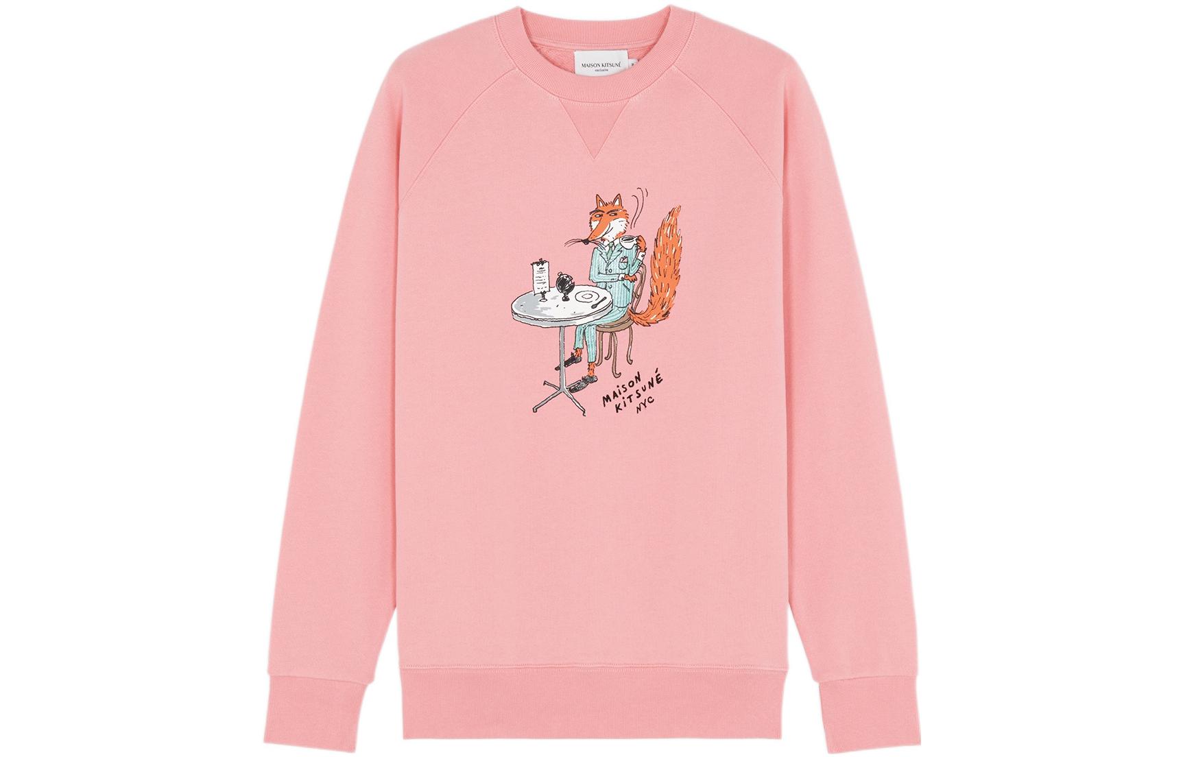 Maison Kitsune SS22 Fox Print Cartoon Sweatshirt Pink - Capsule Collection IM00347KM0001-P619