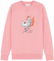 Order 메종 키츠네 SS22 폭스 프린트 카툰 스웻셔츠 핑크 - 캡슐 컬렉션 IM00347KM0001-P619