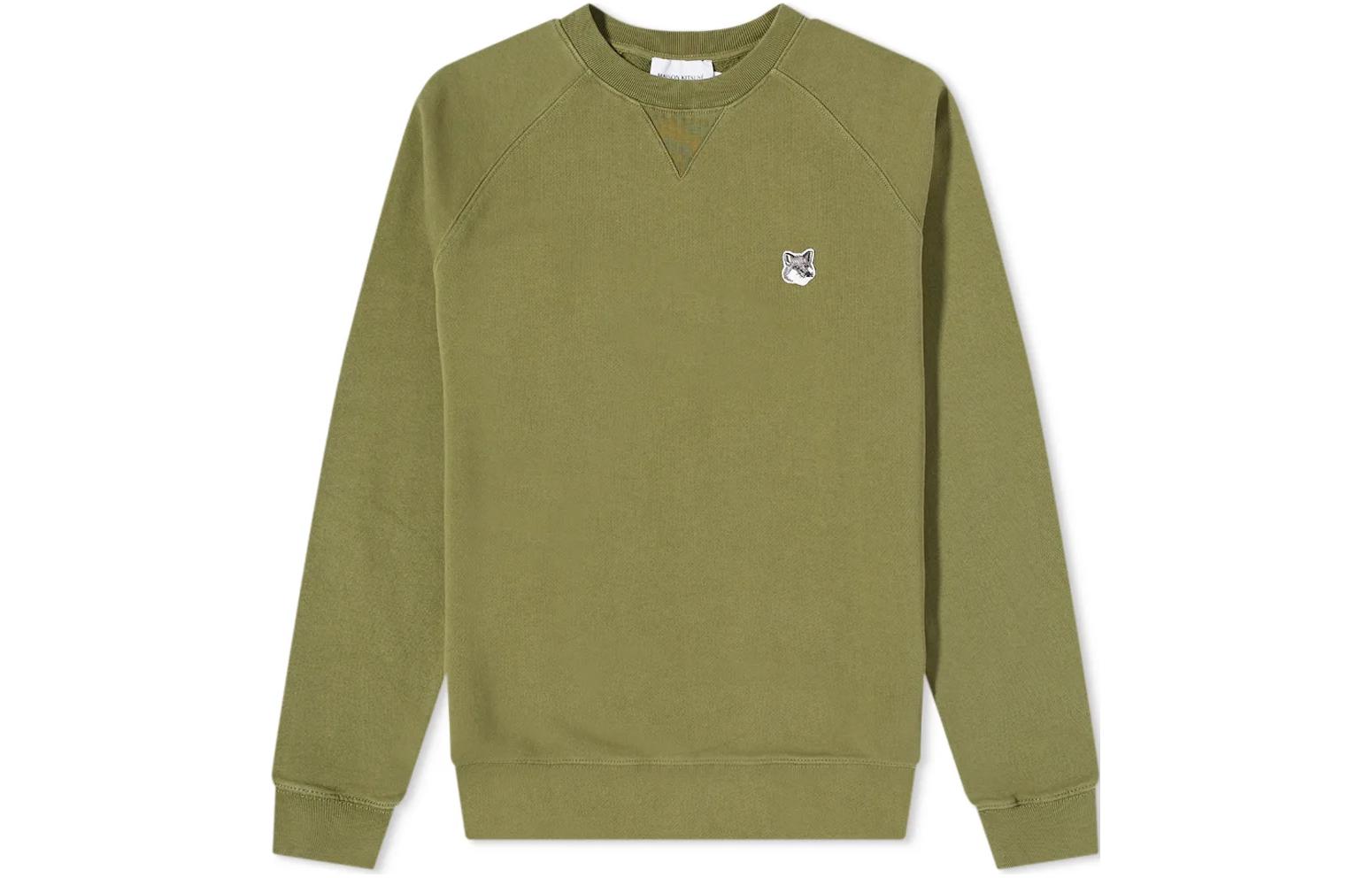 Maison Kitsune SS22 Grey Embroidered Fox Cartoon Pullover Unisex Sweater GU00342KM0002-H150