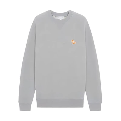 Maison Kitsune SS22 Logo Animal Print Crewneck Sweatshirt Grey Menswear IM00338KM0001-H150