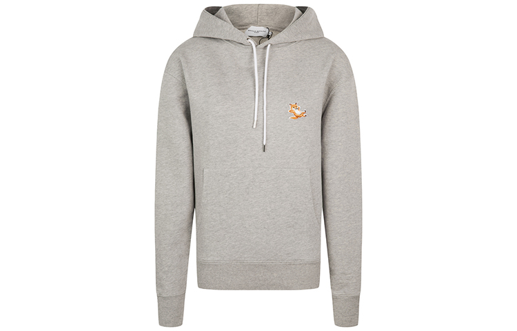 Maison Kitsune SS22 Grey Hoodie Unisex with Logo and Fox Embroidery IU00355KM0001-H150