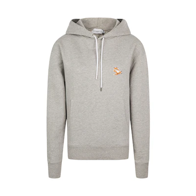 Maison Kitsune SS22 Grey Hoodie Unisex with Logo and Fox Embroidery IU00355KM0001-H150