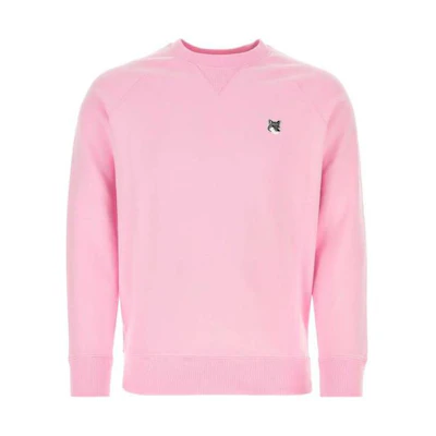 Maison Kitsune SS22 Label Crewneck Long Sleeve Pullover Sweatshirt Pink Men’s GM00333KM0002-P626