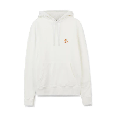 Maison Kitsune SS22 Logo Fox Embroidery Drawstring Hoodie Unisex Ivory White IU00355KM0001-P700