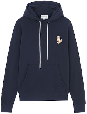 Maison Kitsune SS22 Hoodie Unisex Navy Blue dengan Sulaman Logo Rubah. IU00355KM0001-P480 Buy Maison Kitsune SS22 Hoodie Unisex Navy Blue dengan Sulaman Logo Rubah. IU00355KM0001-P480
