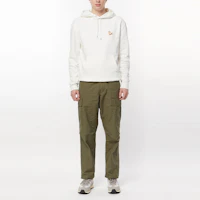 Lookbook 메종 키츠네 SS22 로고 폭스 자수 드로스트링 후디 유니섹스 아이보리화이트 IU00355KM0001-P700