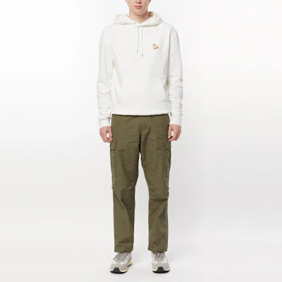 Maison Kitsune SS22 Logo Fox Embroidery Drawstring Hoodie Unisex Ivory White IU00355KM0001-P700 Lookbook Maison Kitsune SS22 Logo Fox Embroidery Drawstring Hoodie Unisex Ivory White IU00355KM0001-P700